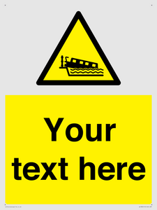 Custom warning grounding narrow boat on lock cill